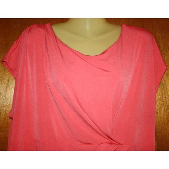 Lane Bryant Sleeveless Top Side Gathers Plus Sz 22/24 Orange Knit Blouse GUC - Picture 2 of 5